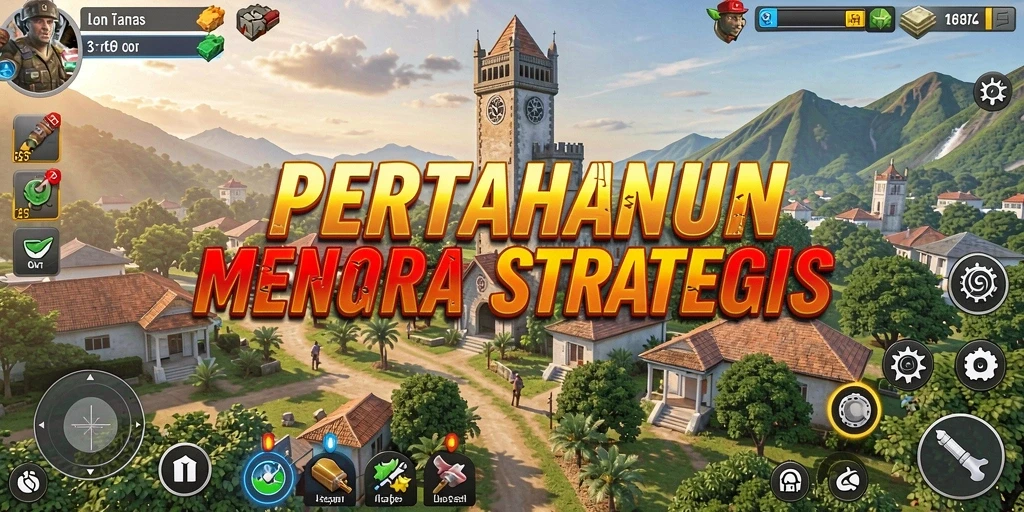 Tangkapan layar gameplay dari 8768 menampilkan pertahanan menara yang epik.