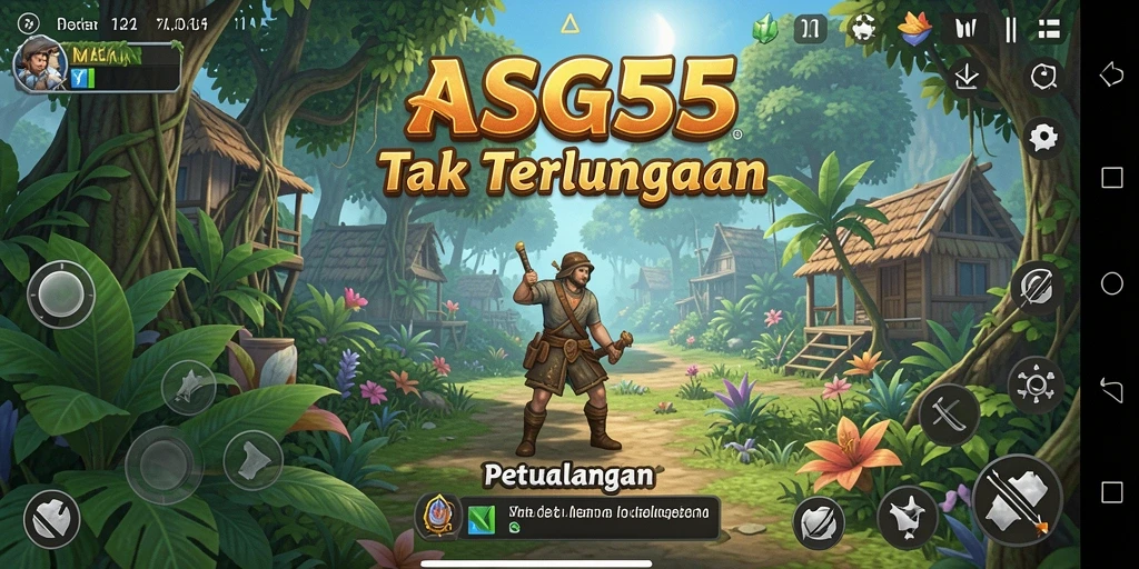 Screenshot gameplay ASG55 menampilkan aksi petualangan yang mendebarkan.
