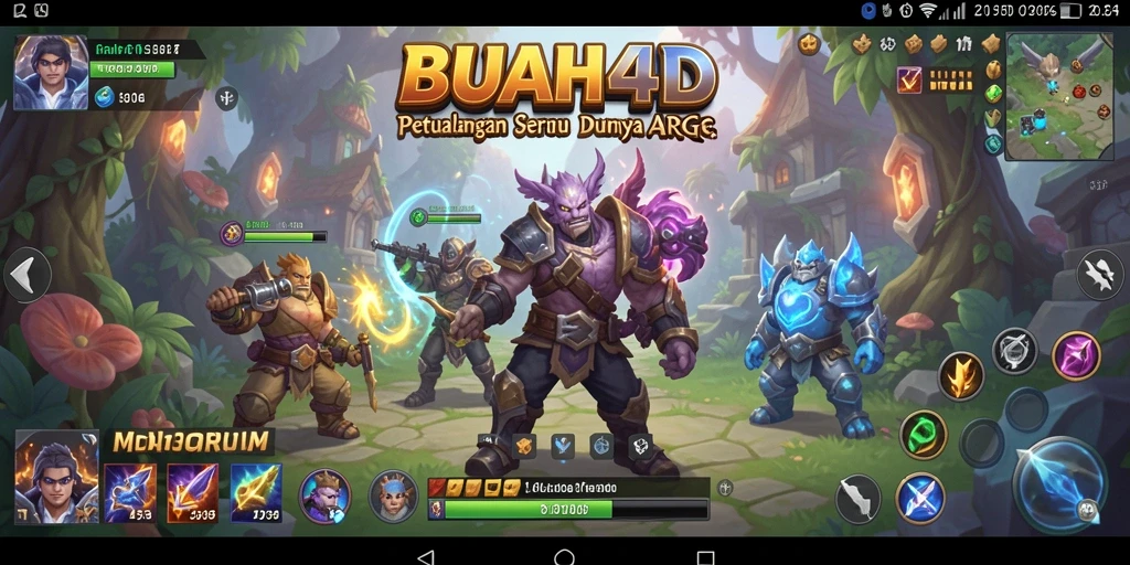 Tampilan aksi mendebarkan dalam gameplay ARPG BUAH4D.