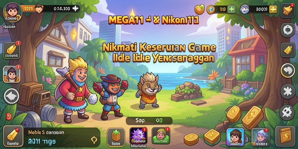 Tangkapan layar MEGA111 memperlihatkan gameplay santai dan karakter menawan.