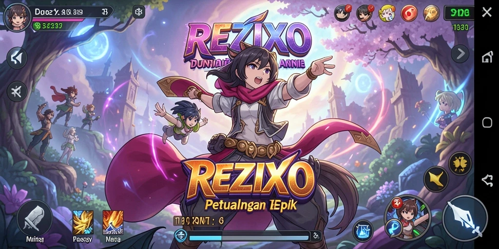 Gameplay seru dari REZIXO dengan karakter anime yang dinamis.