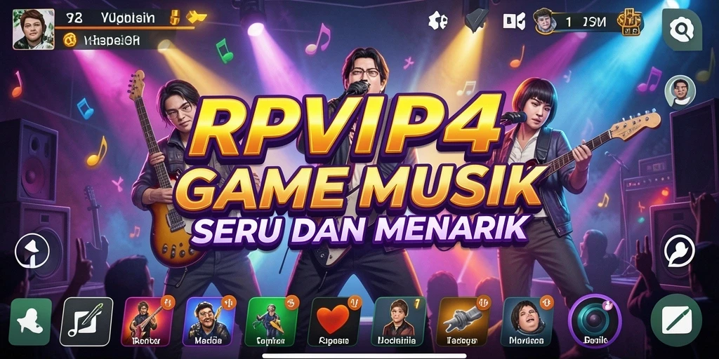 Tangkapan layar RPVIP4 menampilkan pengguna yang bernyanyi mengikuti lirik dengan penuh semangat.