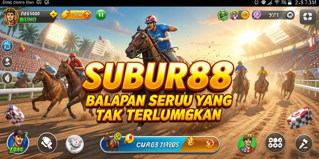 Tampilan gameplay SUBUR88 dengan aksi balapan yang mendebarkan.