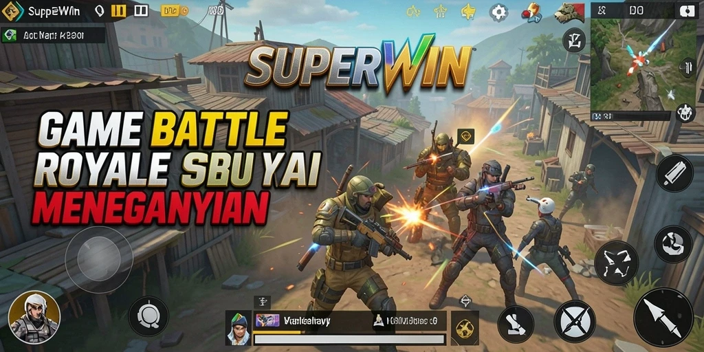 Screenshot gameplay <strong>SUPERWIN</strong> menunjukkan aksi pertempuran yang mendebarkan dan grafis menawan.