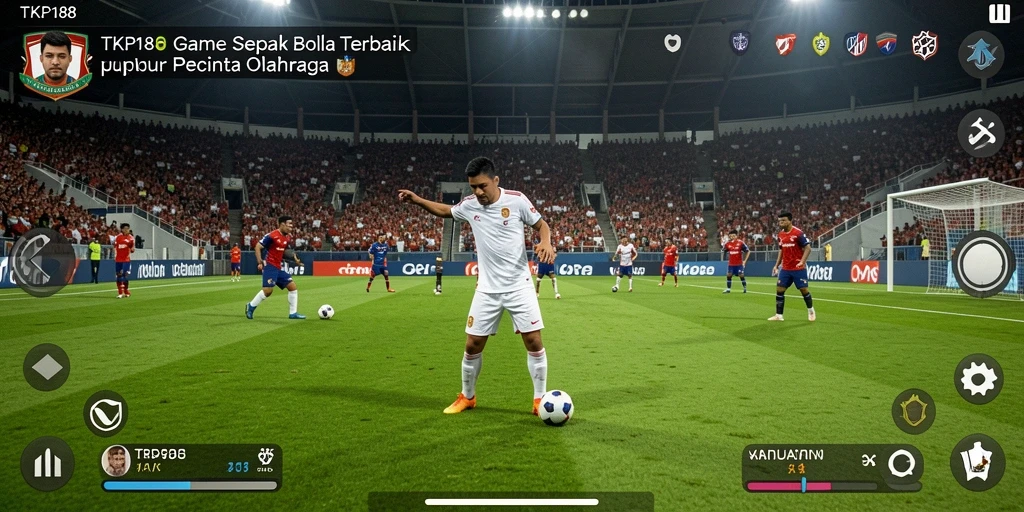 Tampilan gameplay mendebarkan di TKP188 dengan aksi sepak bola yang seru.