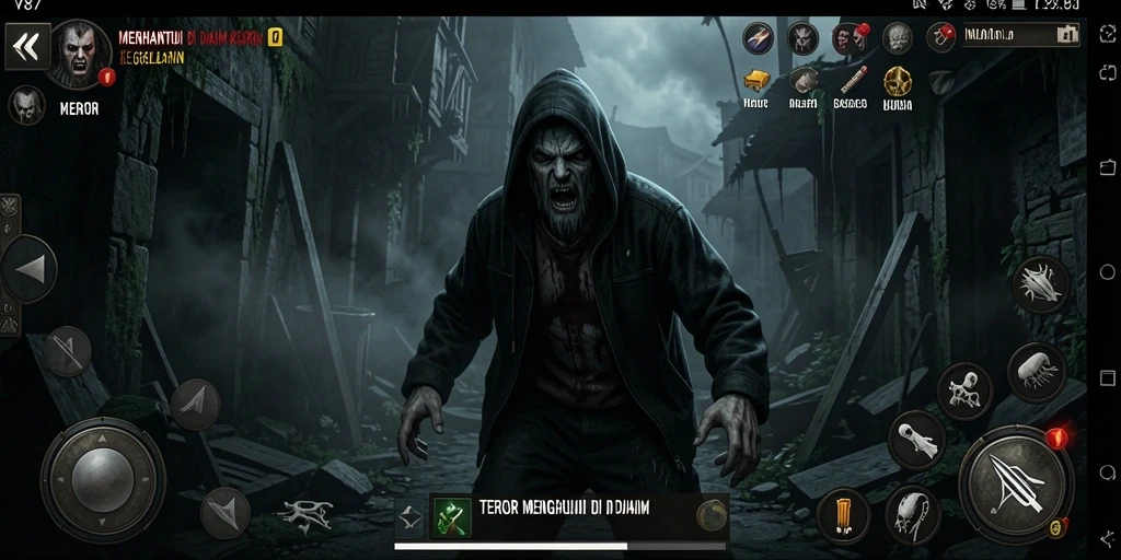 Tampilan menakutkan dari gameplay V87 yang intens.