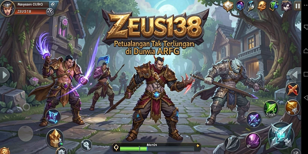 Tangkapan layar utama ZEUS138 menampilkan aksi pertempuran yang seru di dunia ARPG.